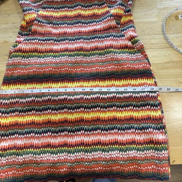 Kate Spade Saturday Multi Color Fall Shift Dress 6 Stretch Pockets Mod Retro New - Picture 10 of 15